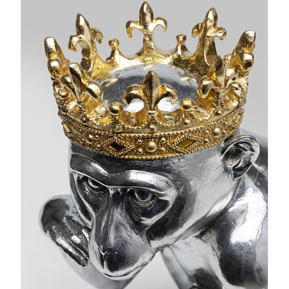 Статуэтка обезьяна в короне серебряная Golden Monkey