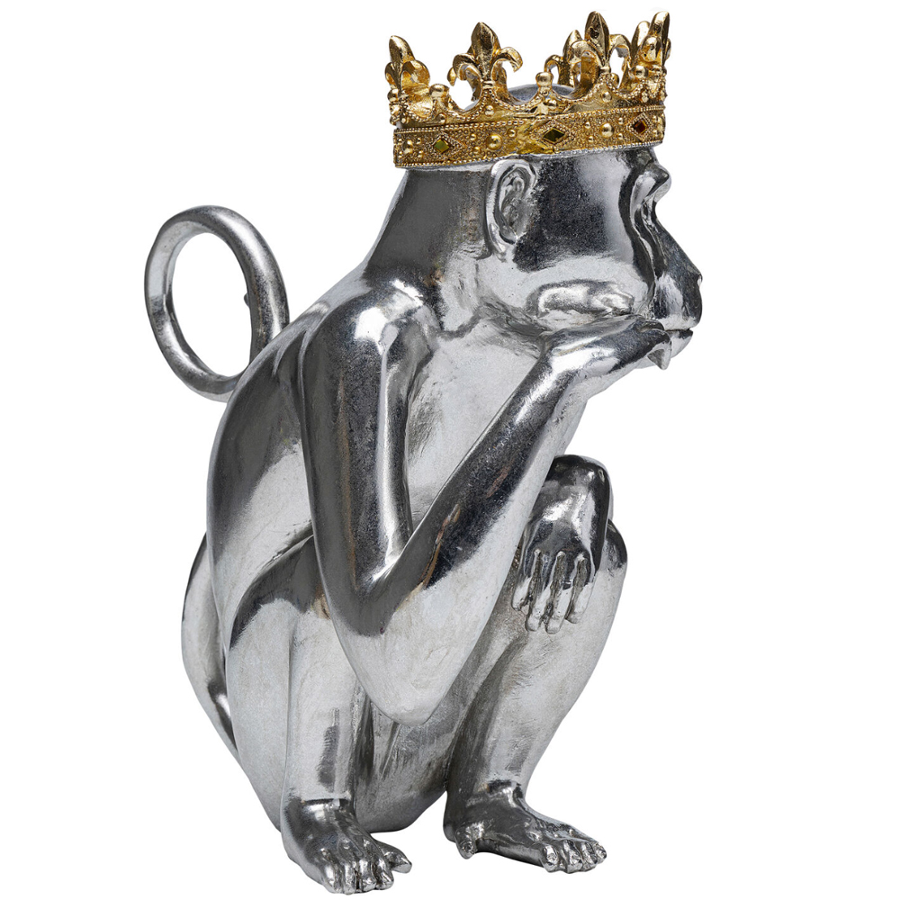 Статуэтка обезьяна в короне серебряная Golden Monkey