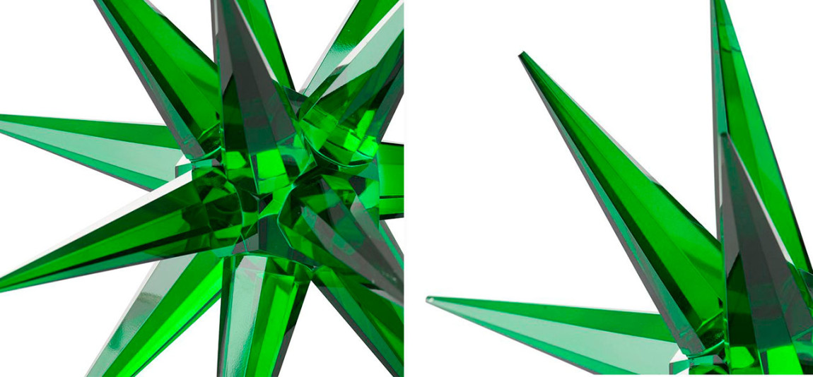 Статуэтка стеклянная зеленая звезда Green Star