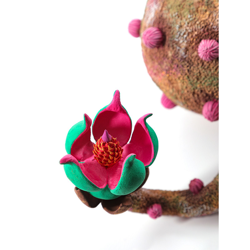 Статуэтка тропический фрукт Pandora Tropical Fruit Fuchsia Green Brown Flower