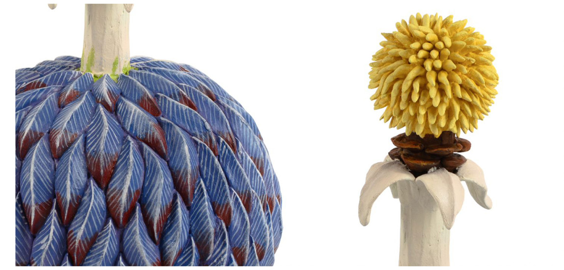 Статуэтка тропический фрукт Tropical Fruit blue feathers