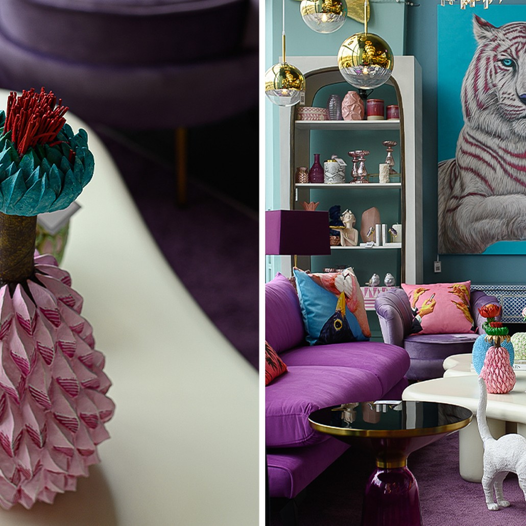 Статуэтка тропический фрукт Tropical Fruit pink and turquoise