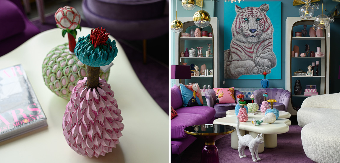 Статуэтка тропический фрукт Tropical Fruit pink and turquoise