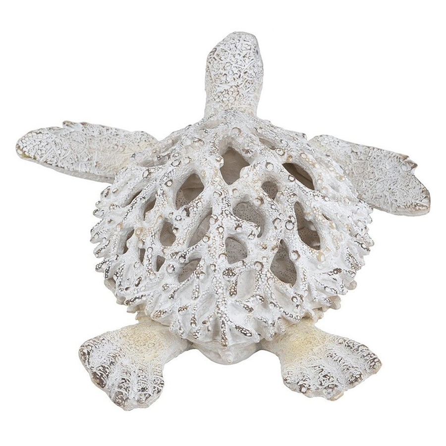 Статуэтка черепаха с ажурным панцирем и детализированной текстурой в белом цвете Marine Accessories