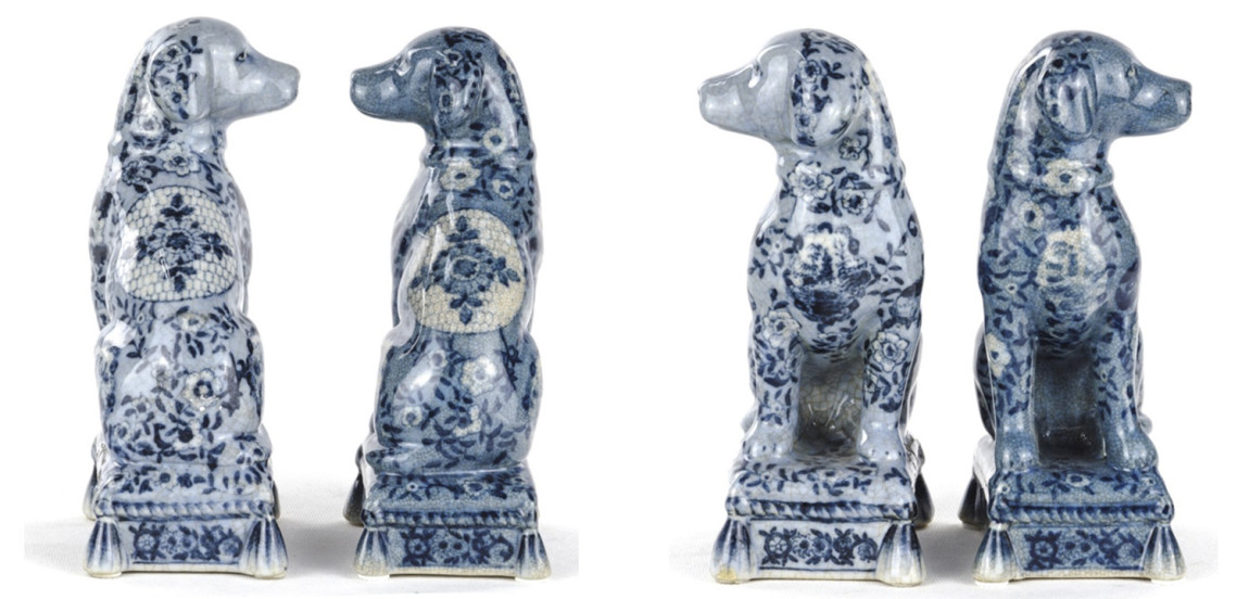 Статуэтки Oriental Blue & White Ornament Dogs набор из 2-х штук