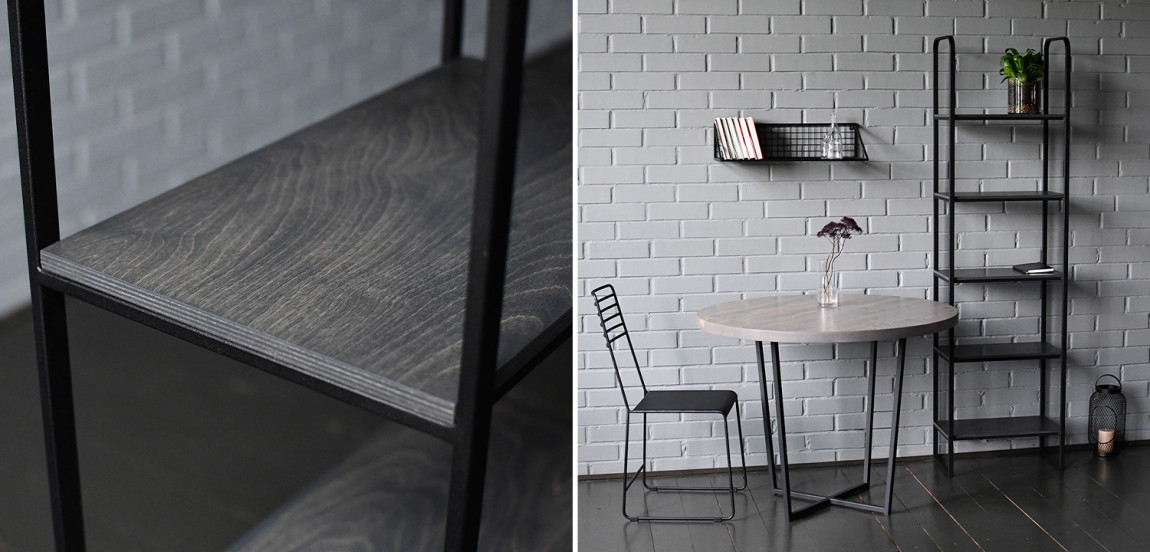 Стеллаж Ayman Graphite Industrial Metal Rust Rack