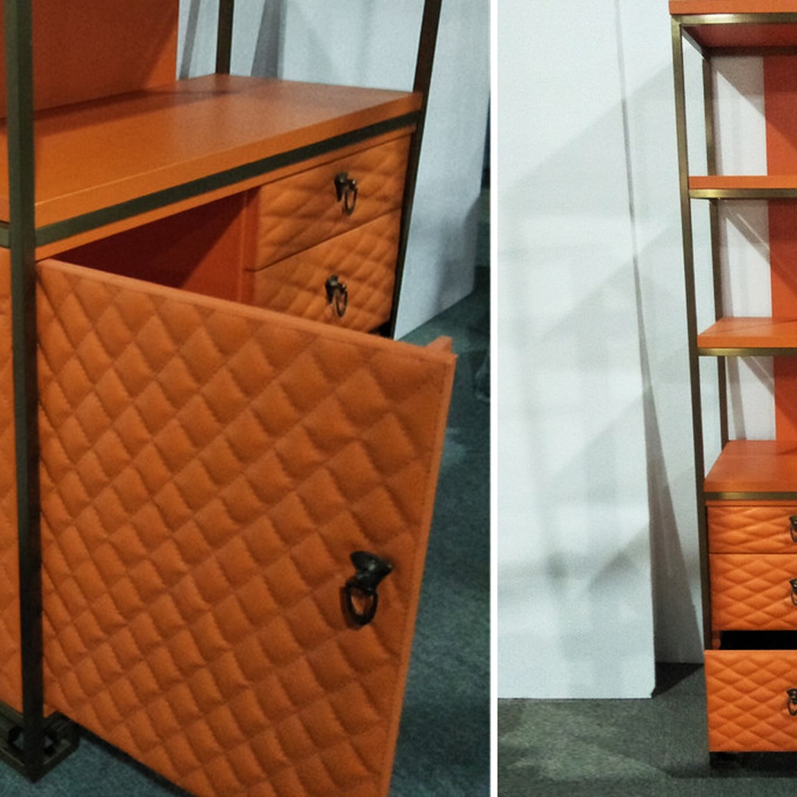 Стеллаж Bookcase Leather Capitone