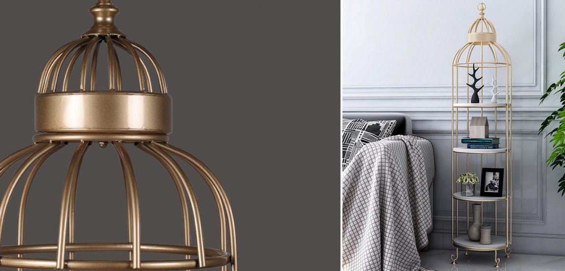 Стеллаж Cage Rack Circle gold