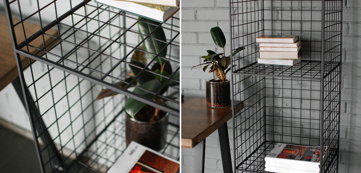 Стеллаж Carney Black Industrial Metal Rust Rack