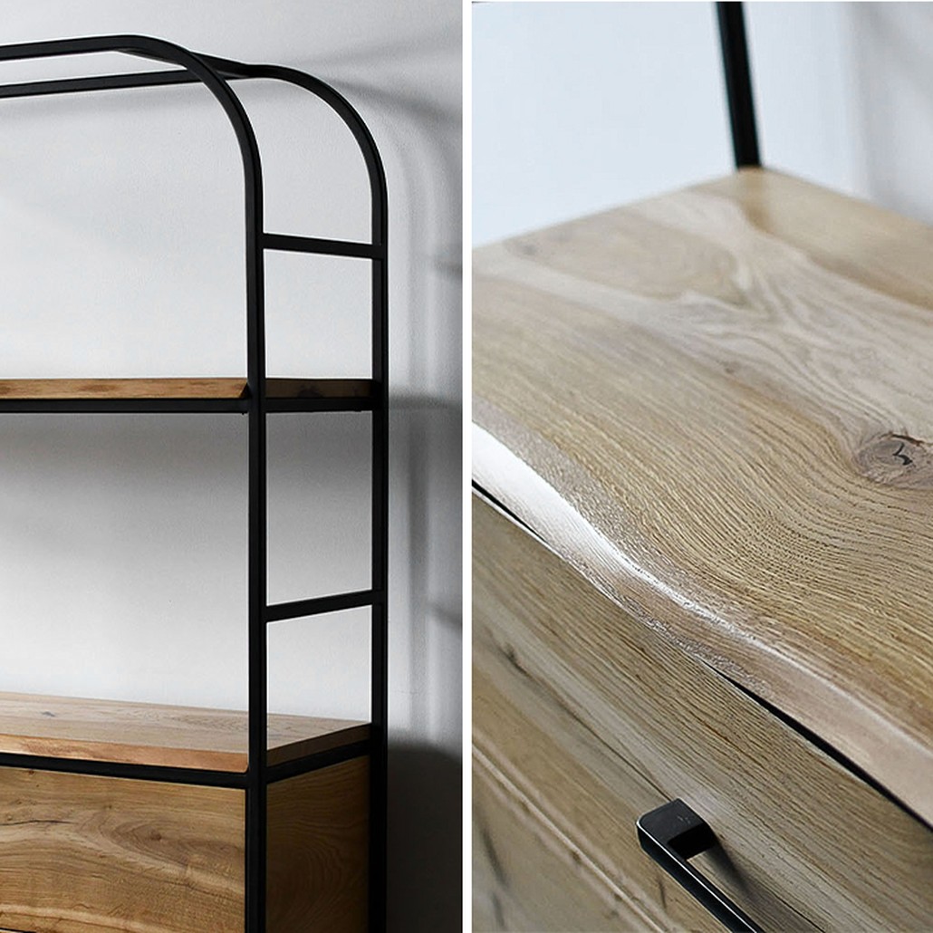 Стеллаж Glenn Industrial Metal Rust Two Drawers Rack