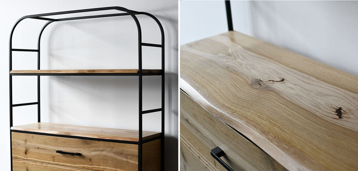 Стеллаж Glenn Industrial Metal Rust Two Drawers Rack