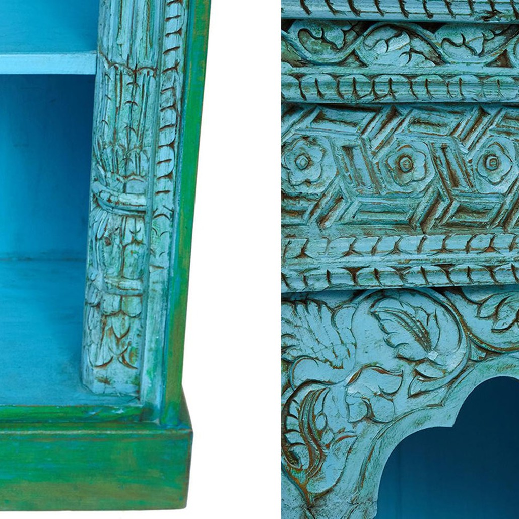 Стеллаж Indian Antique Mango Tree blue/green