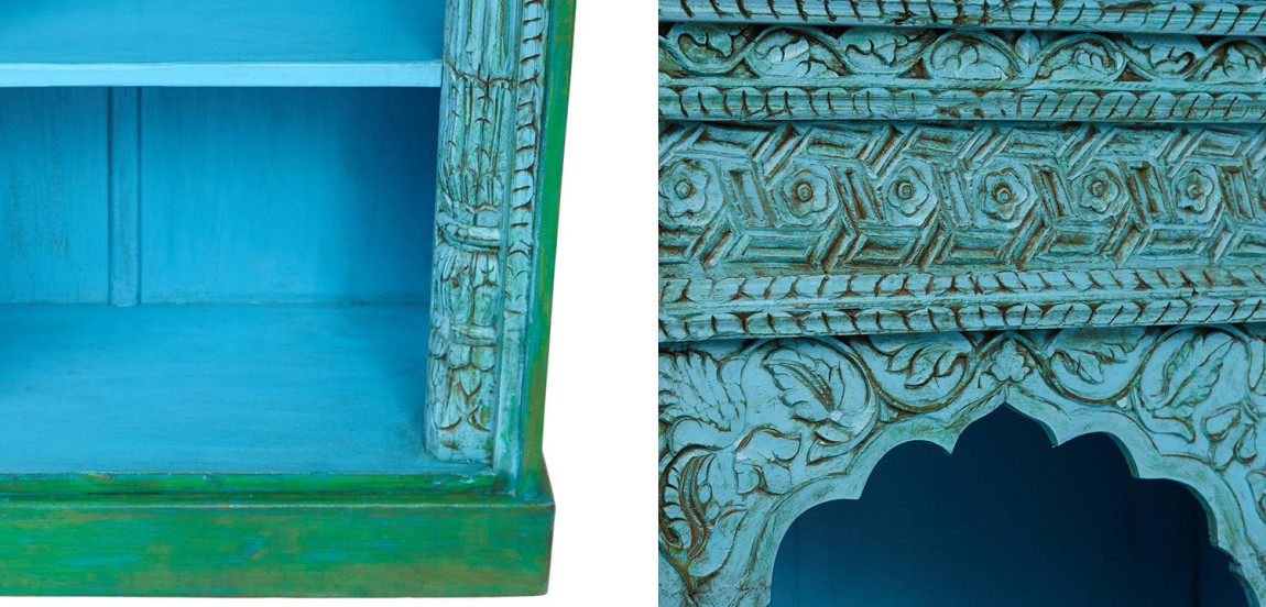 Стеллаж Indian Antique Mango Tree blue/green