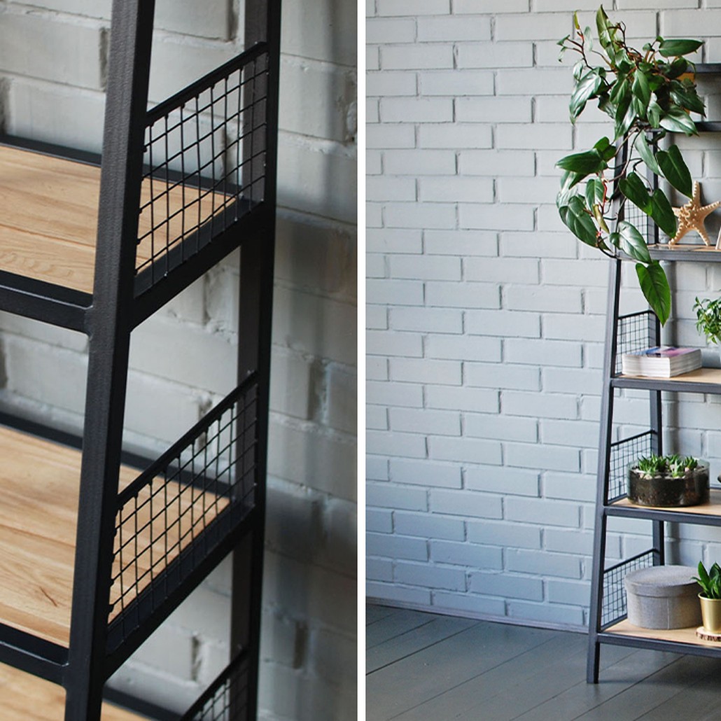 Стеллаж Kiyan Black Industrial Metal Rust Rack