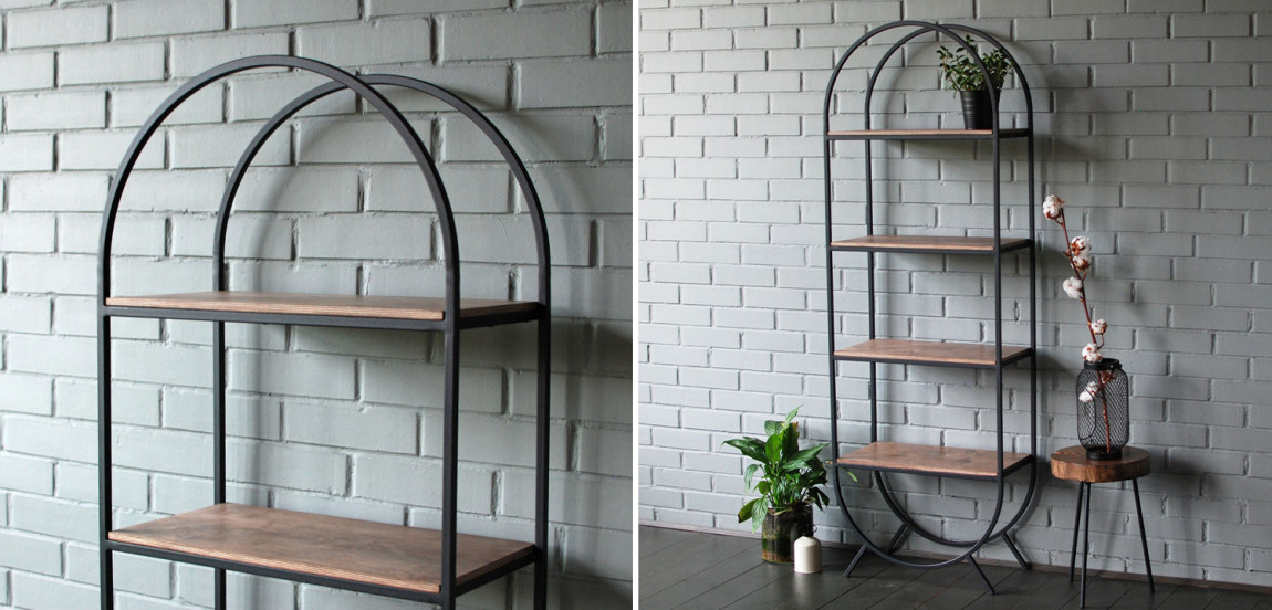 Стеллаж Lugo Industrial Metal Rust Black Rack