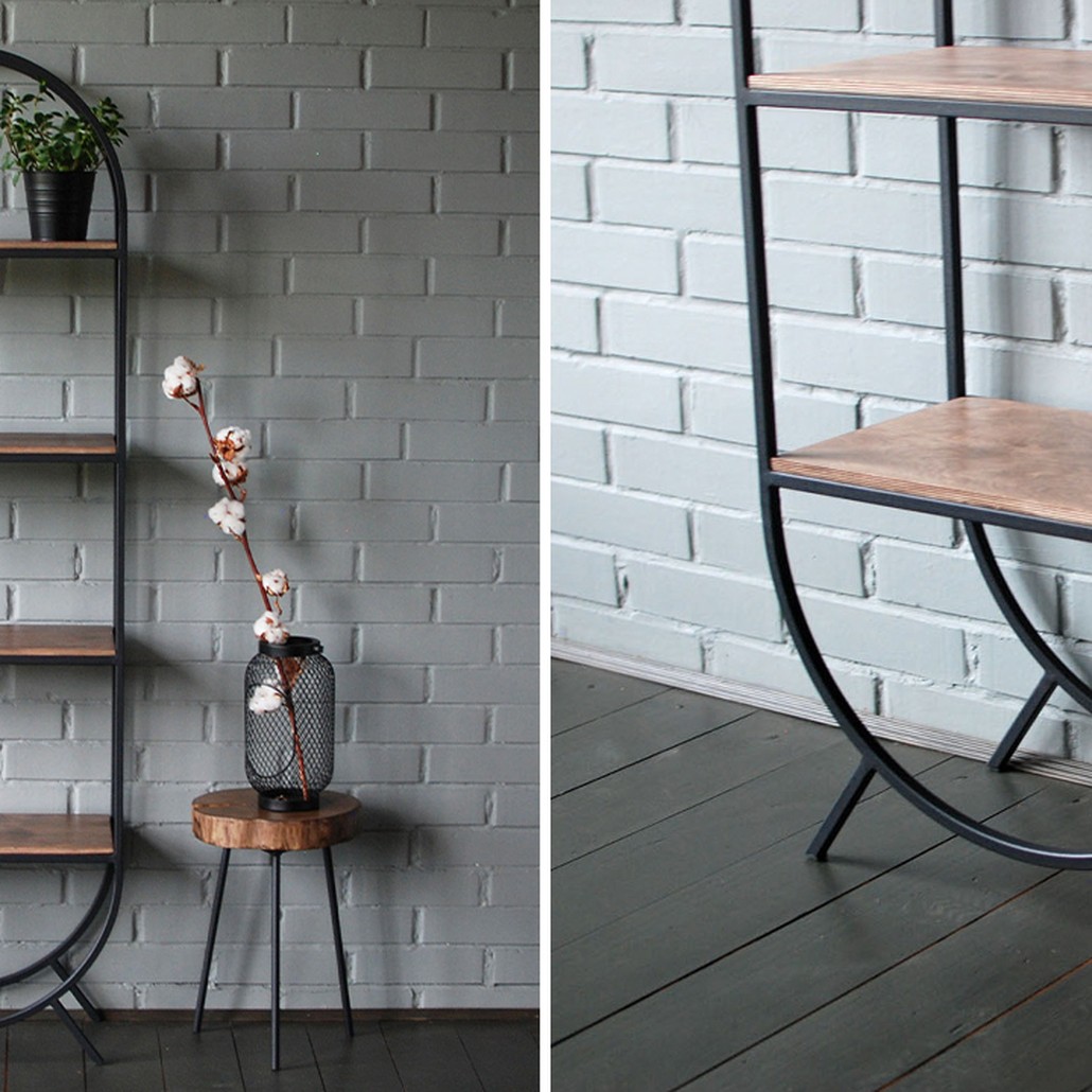 Стеллаж Lugo Industrial Metal Rust Black Rack