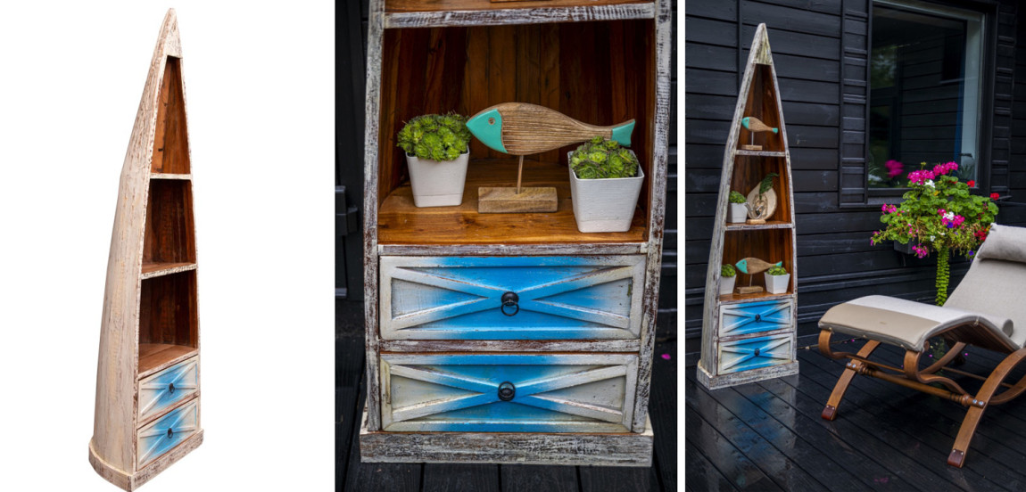 Стеллаж Old Boat White and Blue