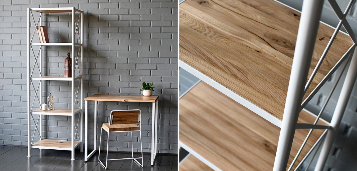 Стеллаж Pheobe White Industrial Metal Rust Rack