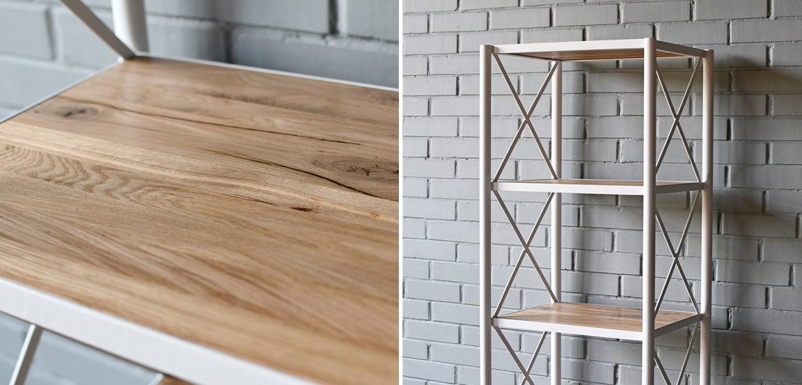 Стеллаж Pheobe White Industrial Metal Rust Rack