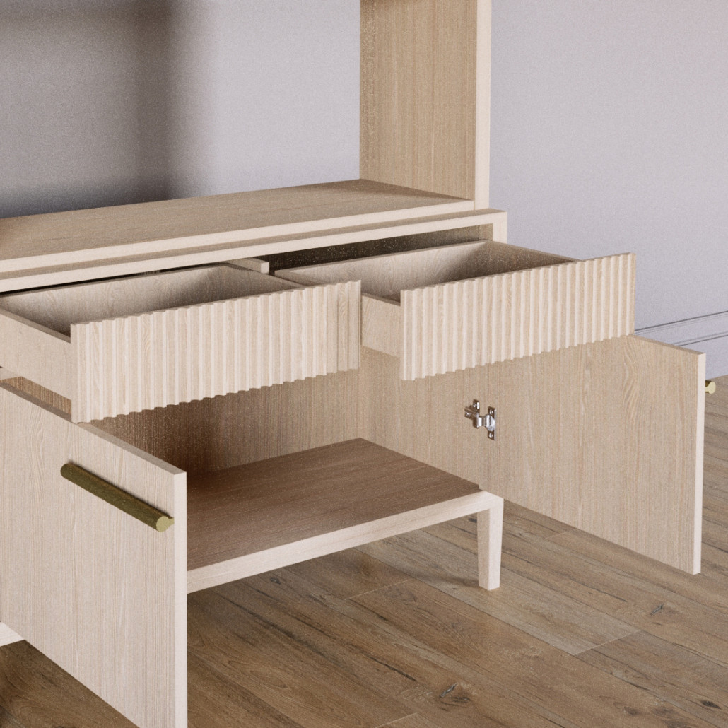 Стеллаж Primo с ящиками Светлый дуб