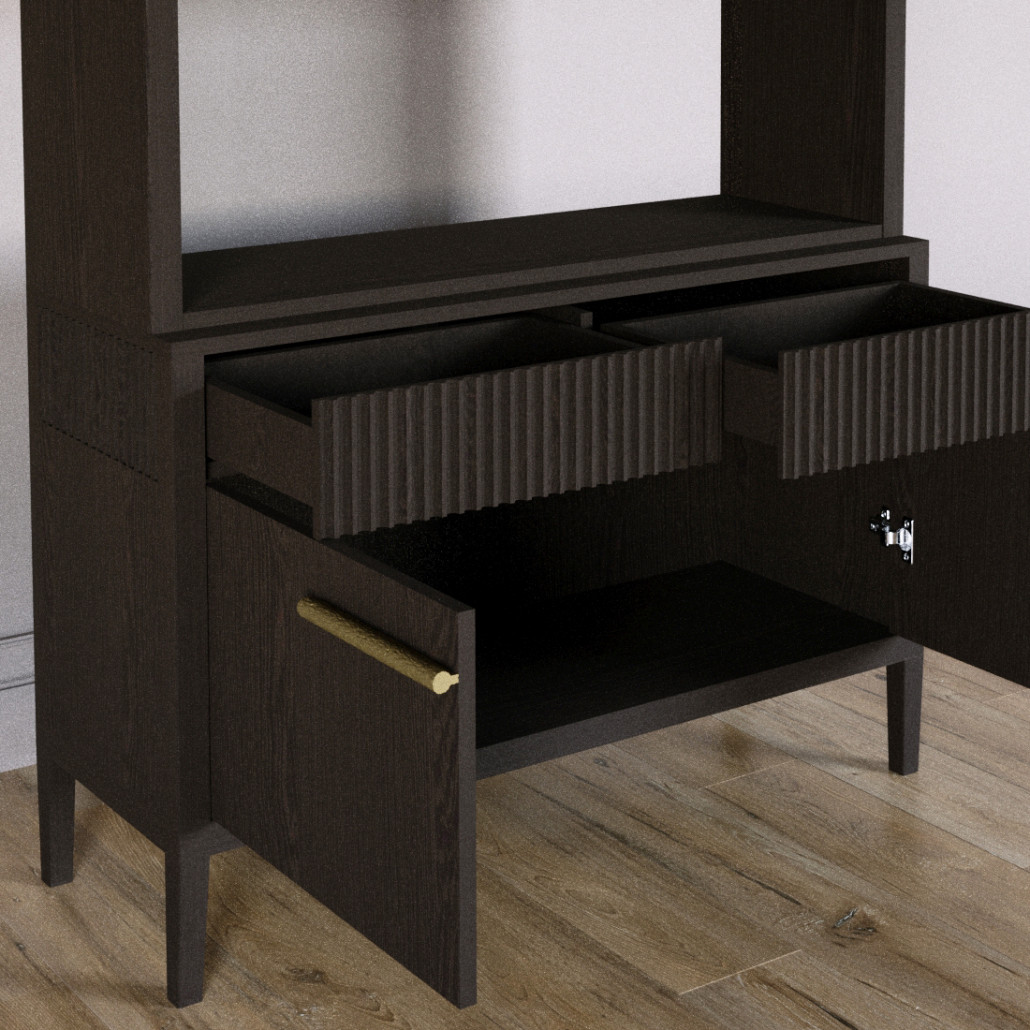 Стеллаж Primo с ящиками Темный орех