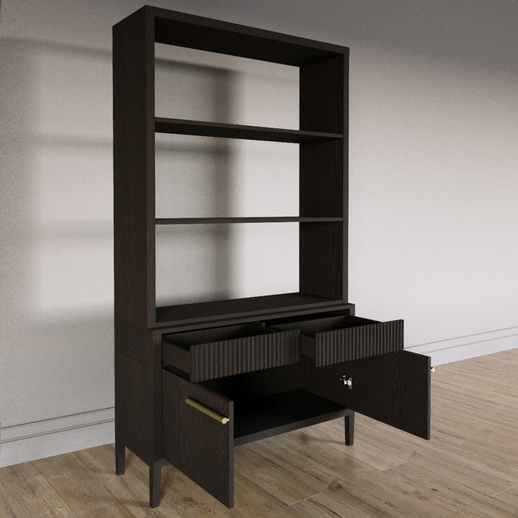 Стеллаж Primo с ящиками Темный орех