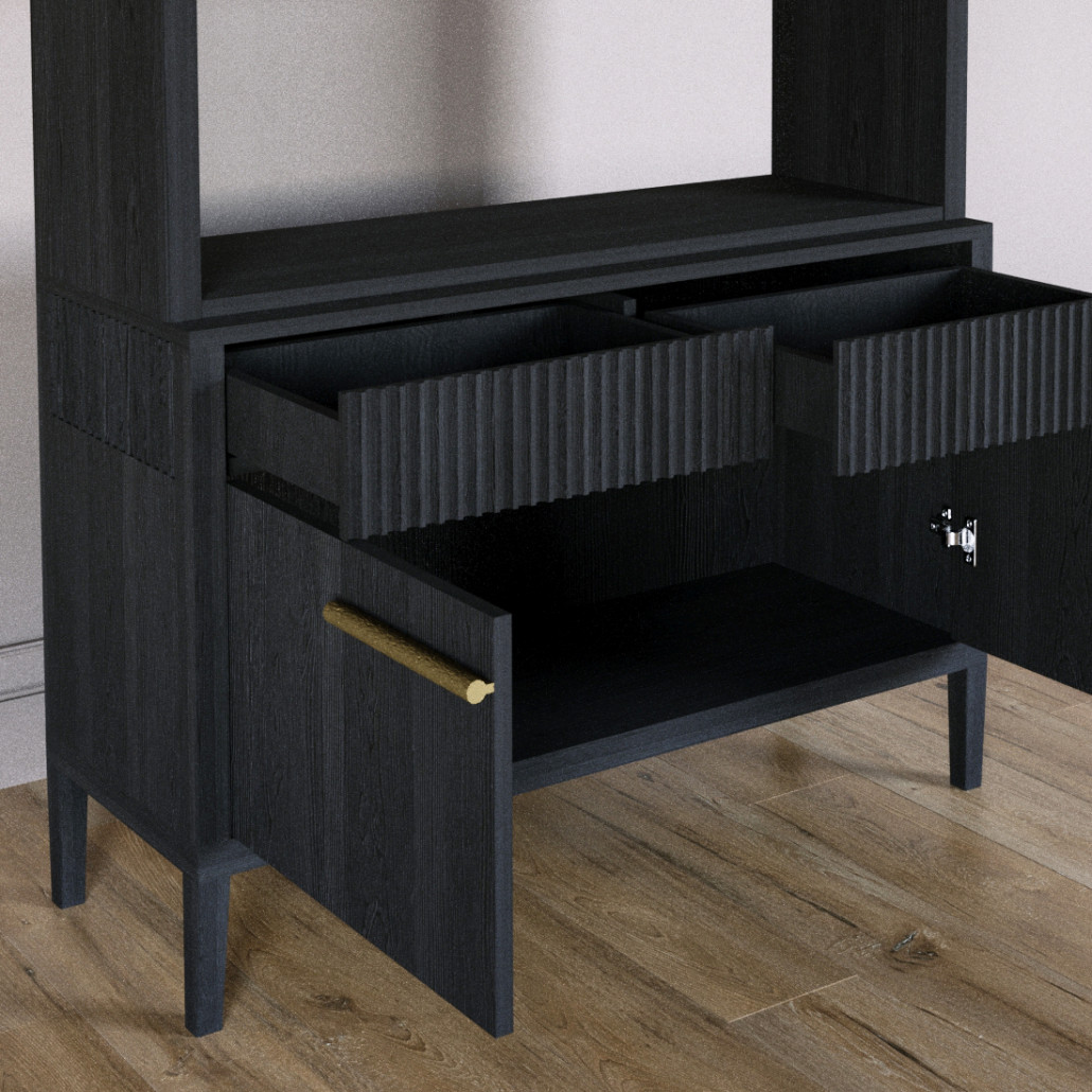 Стеллаж Primo с ящиками Черный дуб