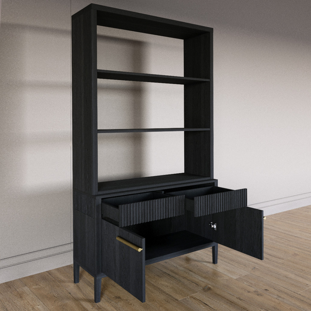 Стеллаж Primo с ящиками Черный дуб