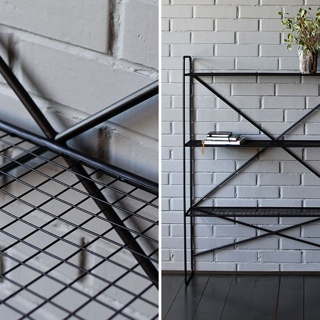 Стеллаж Ridley Black Industrial Metal Rust Rack