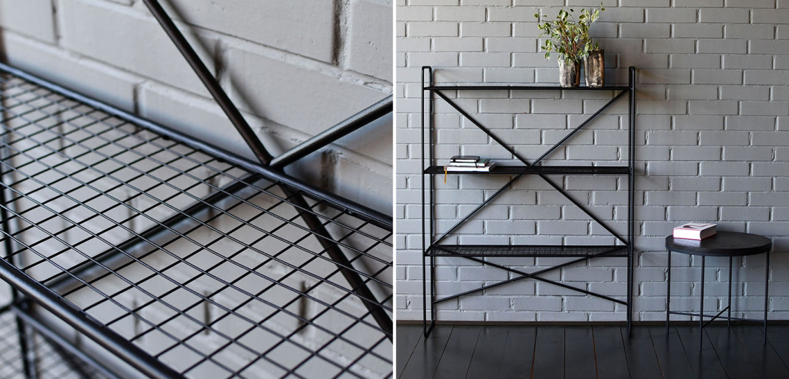 Стеллаж Ridley Black Industrial Metal Rust Rack