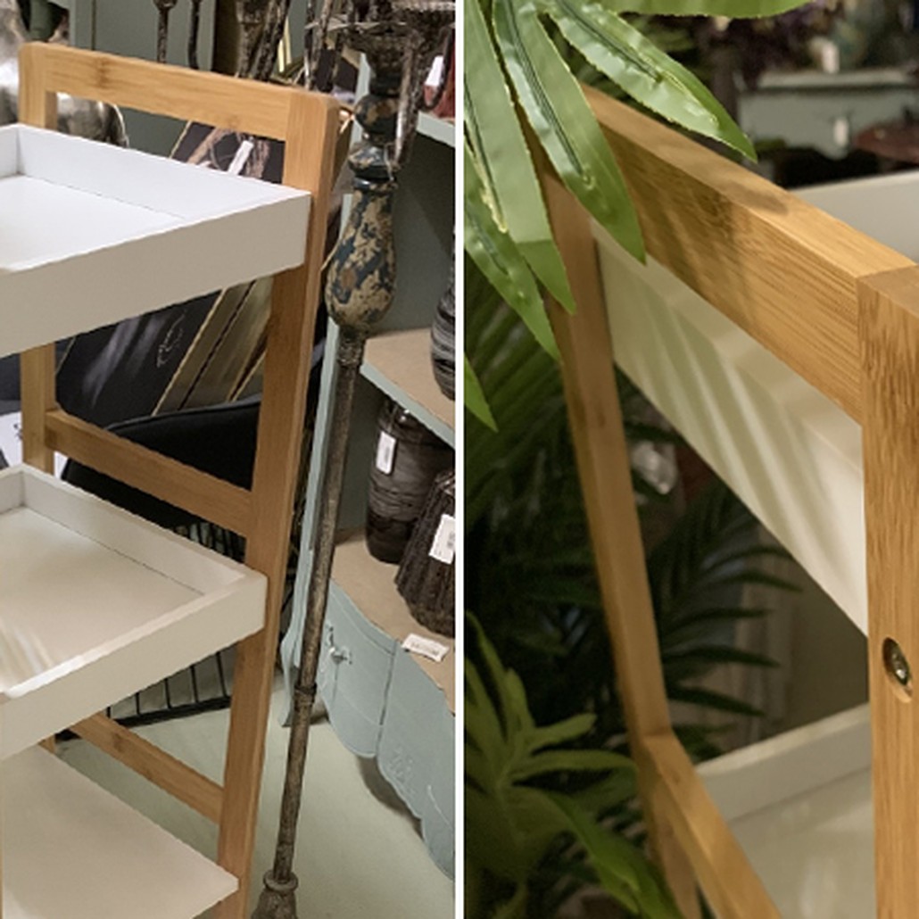 Стеллаж Stockholm White & Beige Slim