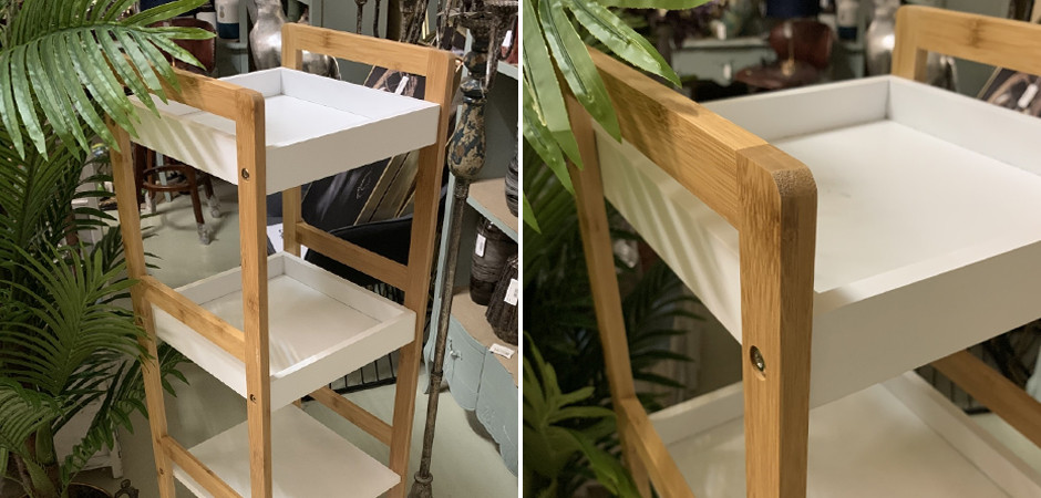 Стеллаж Stockholm White & Beige Slim