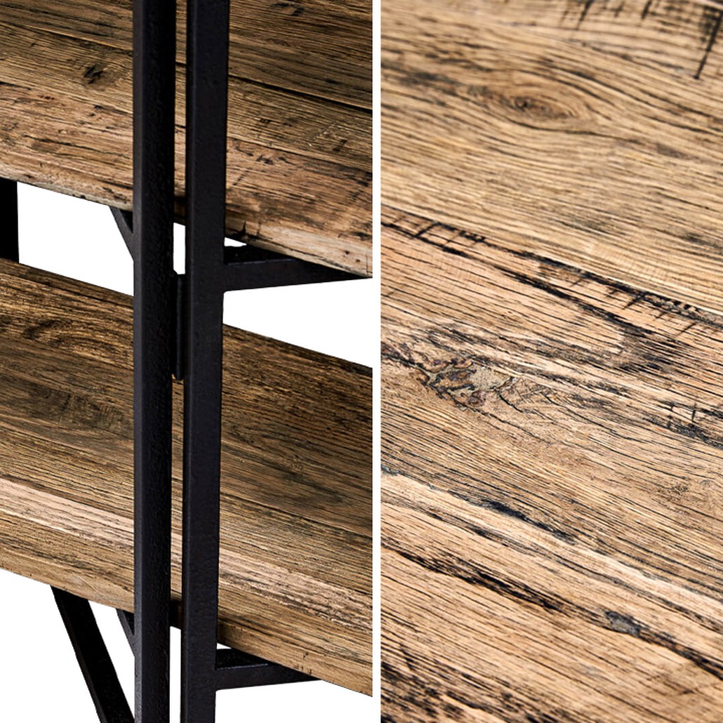 Стеллаж в стиле Лофт Luigi Loft 3 Shelves Rack
