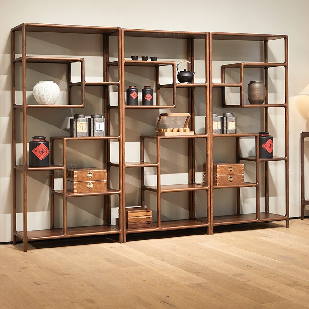 Стеллаж деревянный с полками для хранения Moon Walnut Furniture