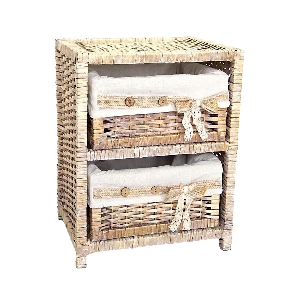 Стеллаж для детской с плетенным выдвижными корзинами Bow