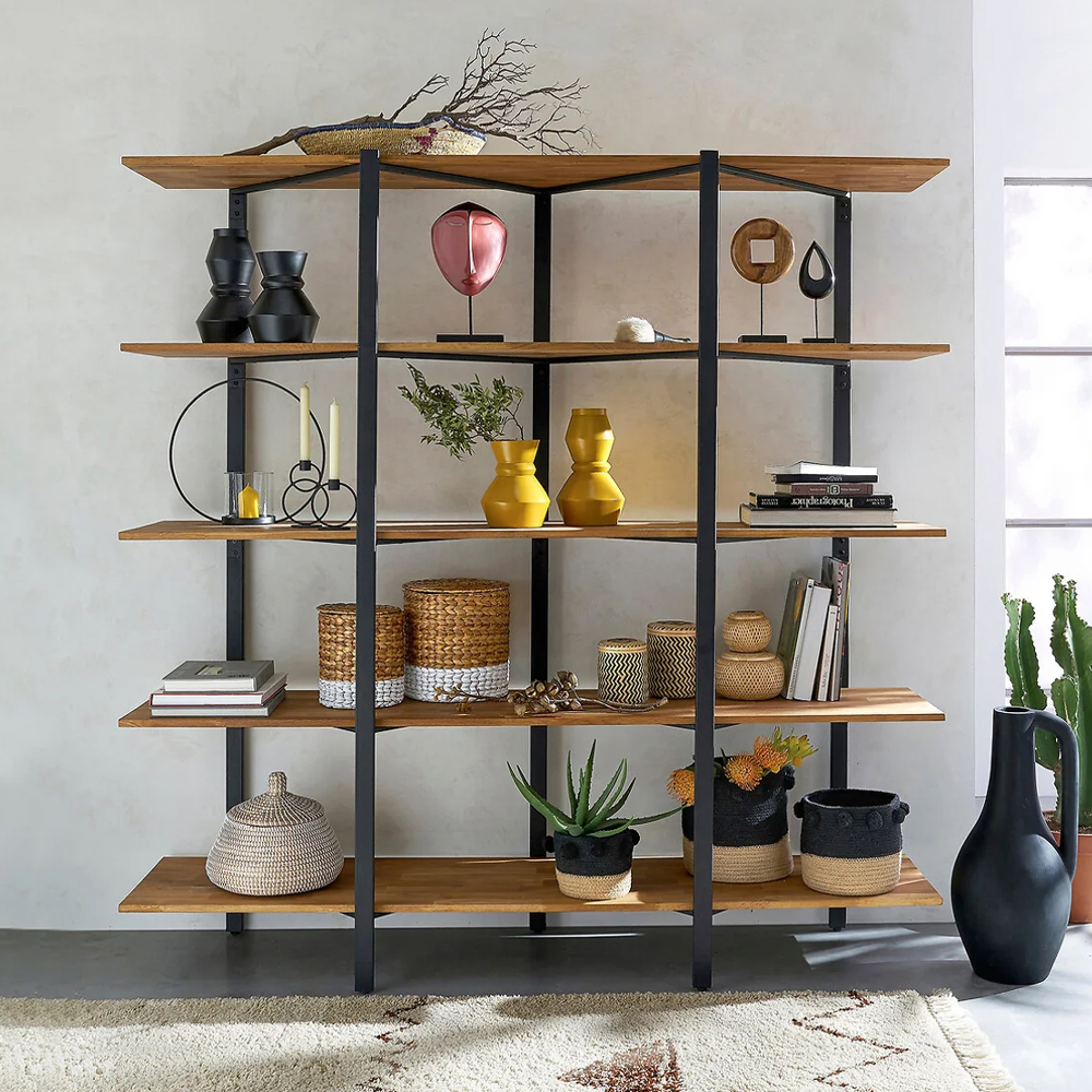 Стеллаж из массива дуба и стали Robson Rack Industrisal Metal Rust