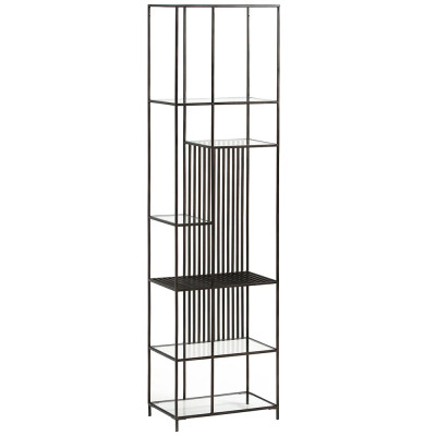 Стеллаж из металла и стекла Menzie Black Stripes Metal Rack