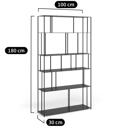 Стеллаж из металла широкий Wide Menzie Metal Rack Black