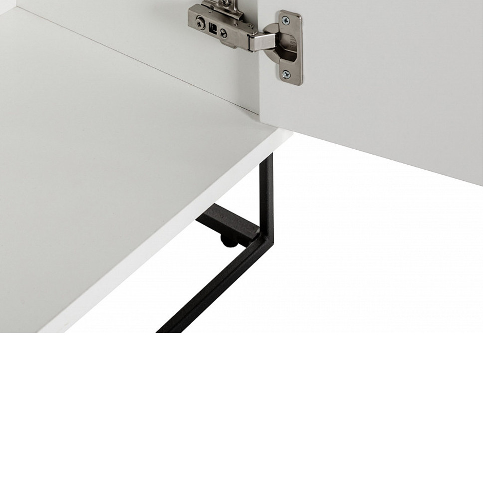 Стеллаж книжный белый с 3-мя открытыми полками и дверкой Strict Lines