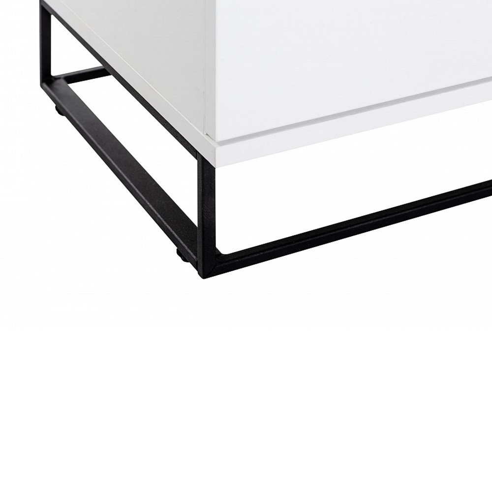 Стеллаж книжный белый с 3-мя открытыми полками и дверкой Strict Lines