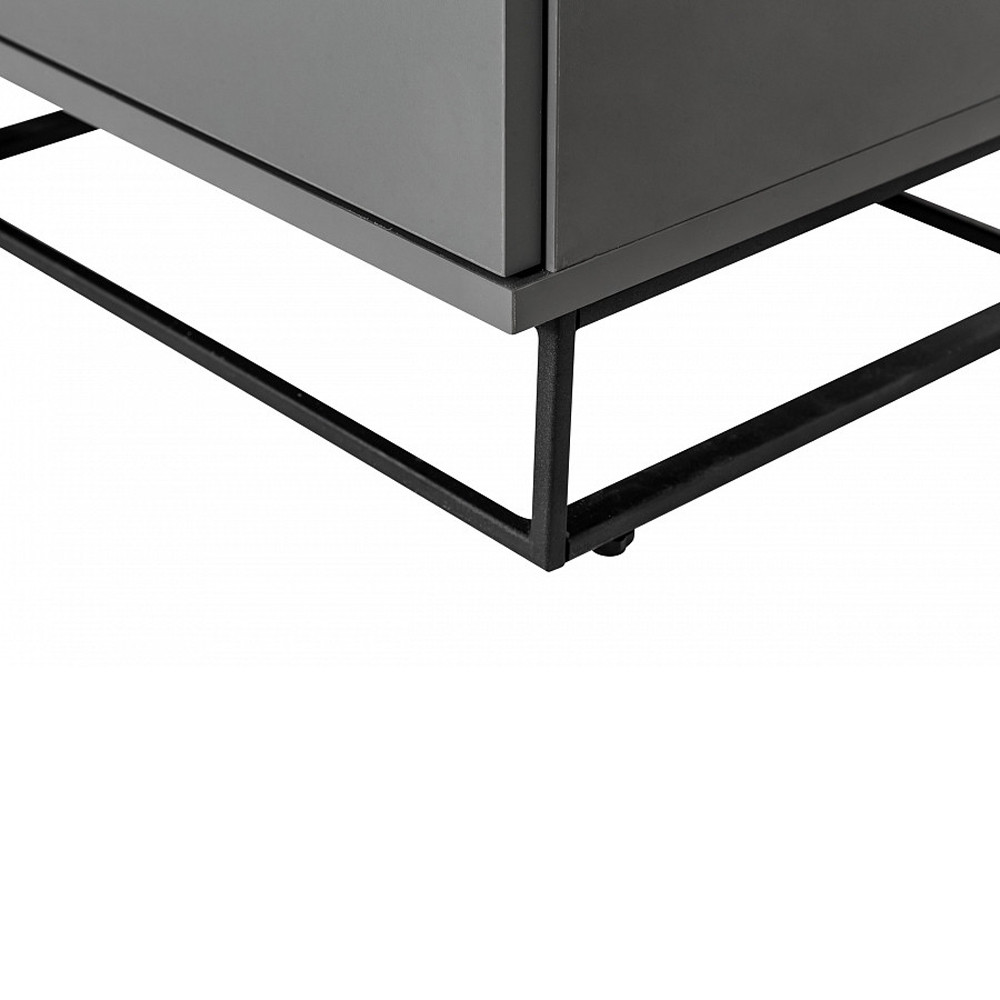 Стеллаж книжный цвета графит с 3-мя открытыми полками и дверкой Strict Lines