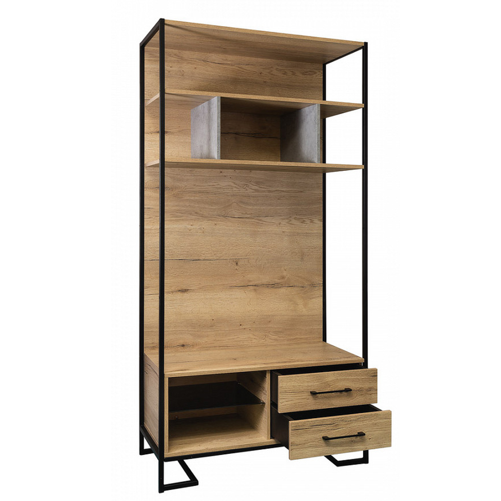 Стеллаж под TV в стиле лофт с открытыми полками и 2-мя ящиками Urban Style Space