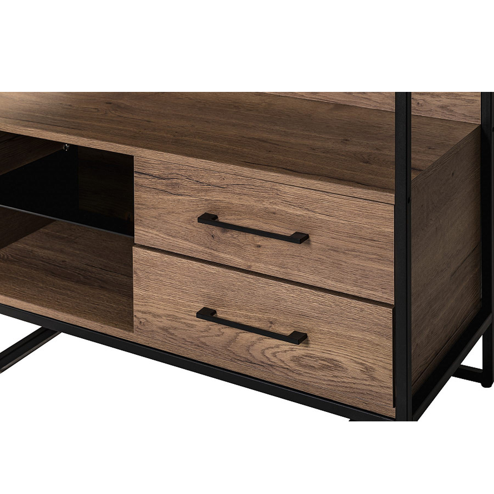 Стеллаж под TV в стиле лофт с открытыми полками и ящиками Urban Style Space