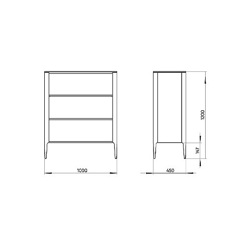 Стеллаж прямой серый с открытыми полками Type
