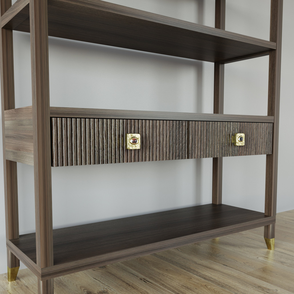 Стеллаж с двумя ящиками Elsa Dreams Walnut