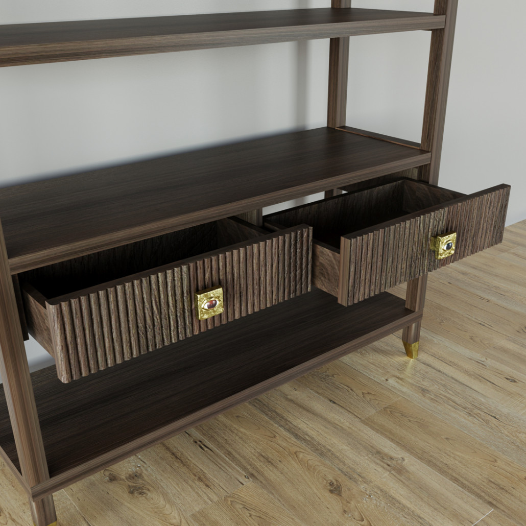 Стеллаж с двумя ящиками Elsa Dreams Walnut