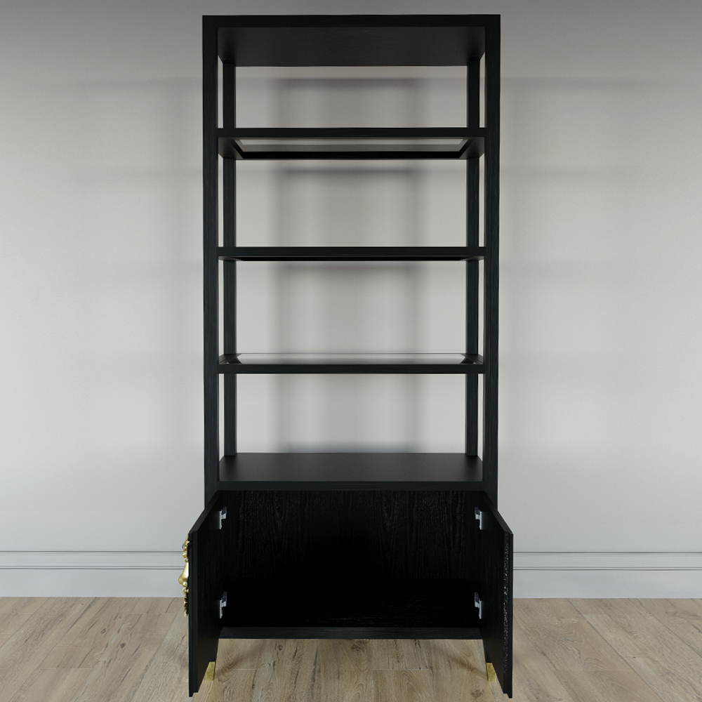 Стеллаж со стеклянными полками Elsa Dreams Black