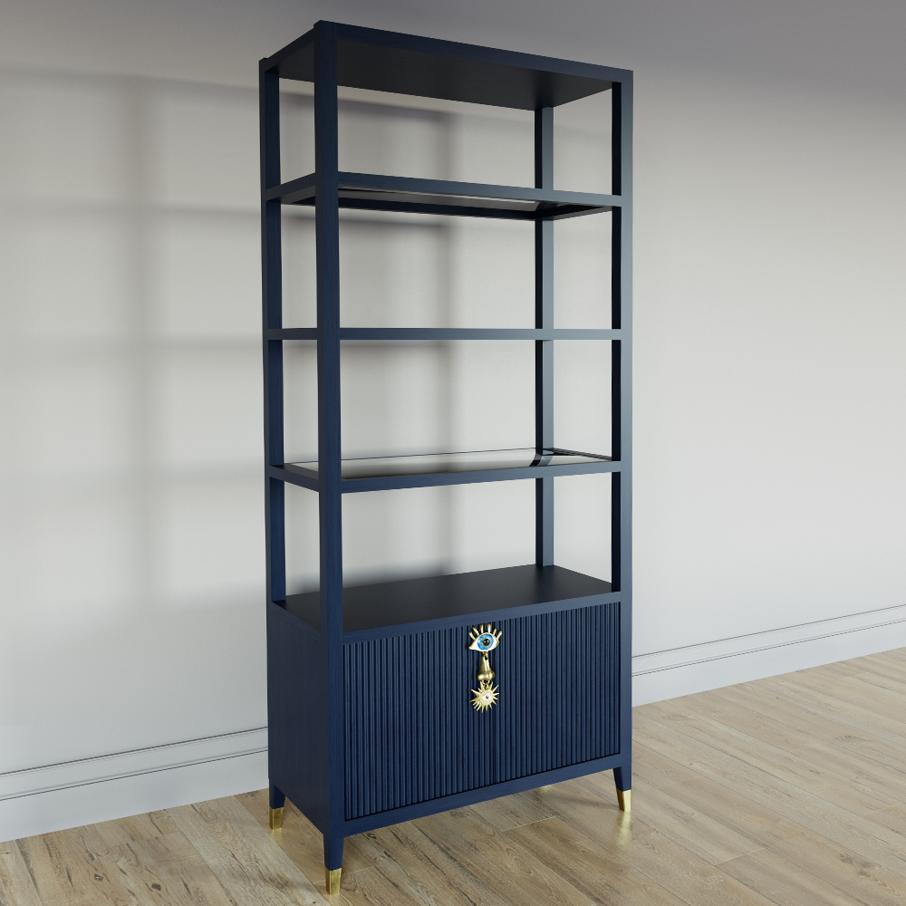 Стеллаж со стеклянными полками Elsa Dreams Blue