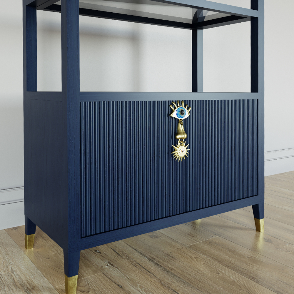 Стеллаж со стеклянными полками Elsa Dreams Blue