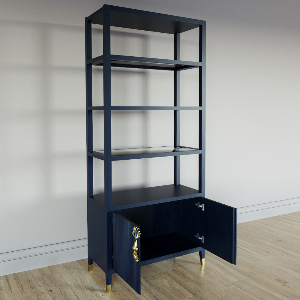 Стеллаж со стеклянными полками Elsa Dreams Blue